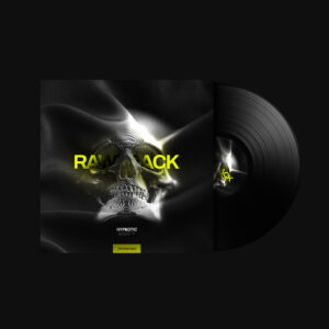 A black and yellow vinyl record with the words " rajack ".